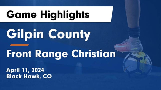 Watch this highlight video of the Gilpin County (Black Hawk, CO) girls soccer team in its game Gilpin County  vs Front Range Christian  Game Highlights - April 11, 2024 on Apr 11, 2024