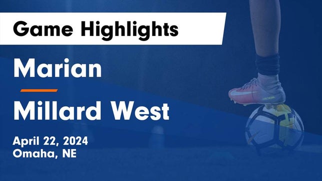 Watch this highlight video of the Marian (Omaha, NE) girls soccer team in its game Marian  vs Millard West  Game Highlights - April 22, 2024 on Apr 22, 2024