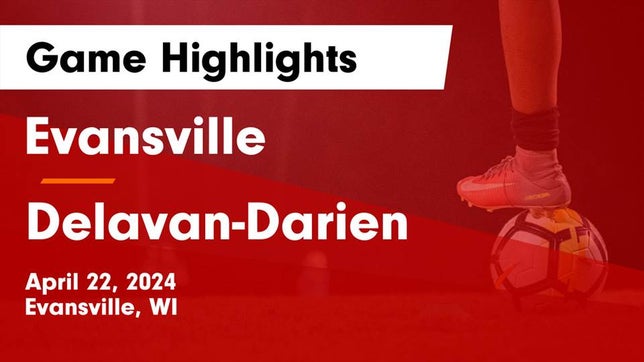 Watch this highlight video of the Evansville (WI) girls soccer team in its game Evansville  vs Delavan-Darien  Game Highlights - April 22, 2024 on Apr 22, 2024