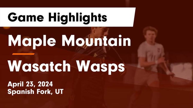 Watch this highlight video of the Maple Mountain (Spanish Fork, UT) soccer team in its game Maple Mountain  vs Wasatch Wasps Game Highlights - April 23, 2024 on Apr 23, 2024