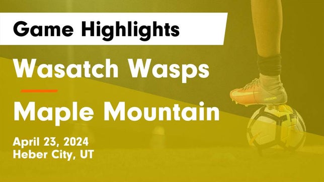 Watch this highlight video of the Wasatch (Heber City, UT) soccer team in its game Wasatch Wasps vs Maple Mountain  Game Highlights - April 23, 2024 on Apr 23, 2024