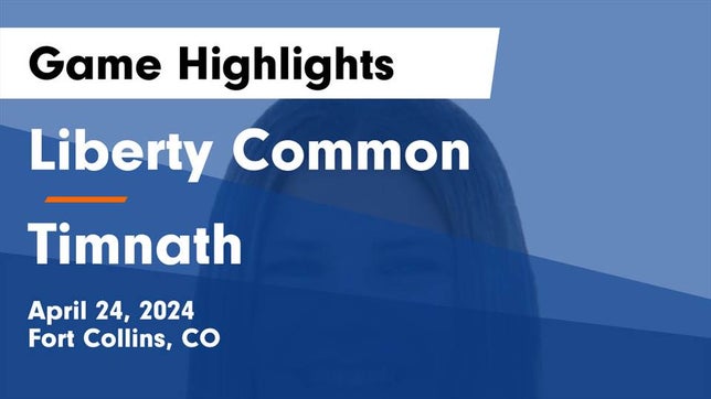 Watch this highlight video of the Liberty Common (Fort Collins, CO) girls soccer team in its game Liberty Common  vs Timnath  Game Highlights - April 24, 2024 on Apr 23, 2024