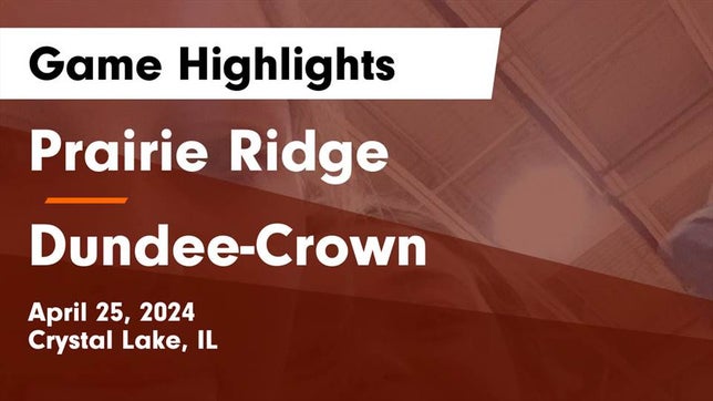 Watch this highlight video of the Prairie Ridge (Crystal Lake, IL) girls soccer team in its game Prairie Ridge  vs Dundee-Crown  Game Highlights - April 25, 2024 on Apr 25, 2024
