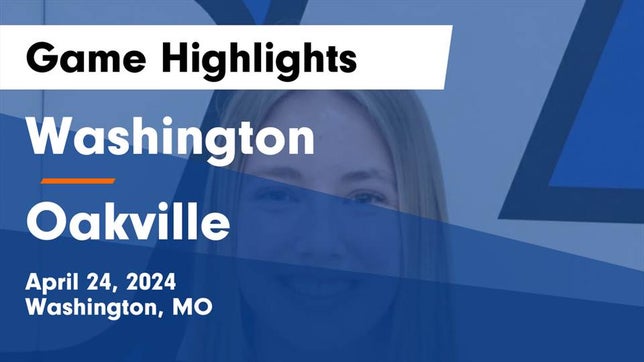 Watch this highlight video of the Washington (MO) girls soccer team in its game Washington  vs Oakville  Game Highlights - April 24, 2024 on Apr 24, 2024