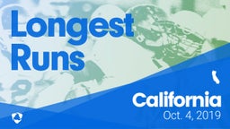 California: Longest Runs from Weekend of Oct 4th, 2018
