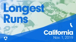 California: Longest Runs from Weekend of Nov 1st, 2019