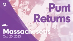 Massachusetts: Punt Returns from Weekend of Oct 20th, 2023