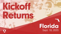 Florida: Kickoff Returns from Weekend of Sept 18th, 2020
