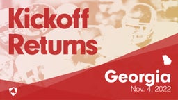 Georgia: Kickoff Returns from Weekend of Nov 4th, 2022