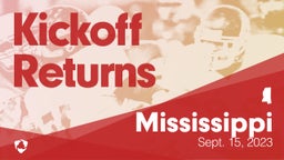 Mississippi: Kickoff Returns from Weekend of Sept 15th, 2023