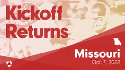 Missouri: Kickoff Returns from Weekend of Oct 7th, 2022