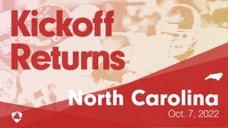 North Carolina: Kickoff Returns from Weekend of Oct 7th, 2022
