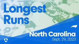 North Carolina: Longest Runs from Weekend of Sept 29th, 2023