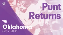 Oklahoma: Punt Returns from Weekend of Oct 7th, 2022