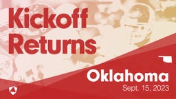Oklahoma: Kickoff Returns from Weekend of Sept 15th, 2023