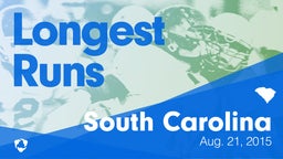 South Carolina: Longest Runs from Weekend of Aug 21st, 2015