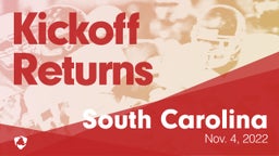 South Carolina: Kickoff Returns from Weekend of Nov 4th, 2022