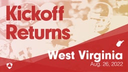 West Virginia: Kickoff Returns from Weekend of Aug 26th, 2022
