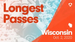 Wisconsin: Longest Passes from Weekend of Oct 2nd, 2020