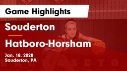Souderton  vs Hatboro-Horsham  Game Highlights - Jan. 18, 2020