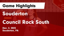 Souderton  vs Council Rock South  Game Highlights - Dec. 2, 2023