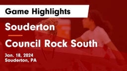 Souderton  vs Council Rock South  Game Highlights - Jan. 18, 2024
