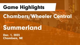 Chambers/Wheeler Central  vs Summerland  Game Highlights - Dec. 1, 2023