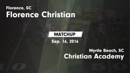 Matchup: Florence Christian vs. Christian Academy  2016