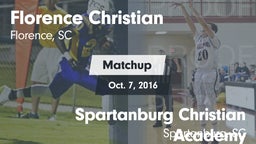 Matchup: Florence Christian vs. Spartanburg Christian Academy  2016