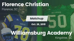 Matchup: Florence Christian vs. Williamsburg Academy  2018