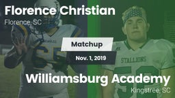 Matchup: Florence Christian vs. Williamsburg Academy  2019