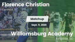 Matchup: Florence Christian vs. Williamsburg Academy  2020
