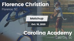 Matchup: Florence Christian vs. Carolina Academy  2020