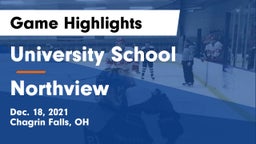 University School vs Northview  Game Highlights - Dec. 18, 2021