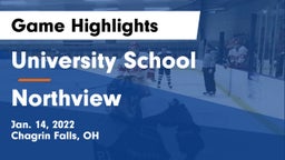 University School vs Northview  Game Highlights - Jan. 14, 2022