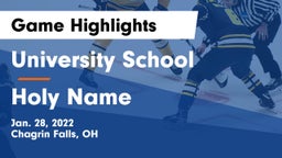 University School vs Holy Name  Game Highlights - Jan. 28, 2022