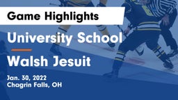University School vs Walsh Jesuit  Game Highlights - Jan. 30, 2022
