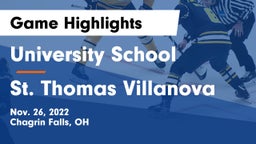 University School vs St. Thomas Villanova Game Highlights - Nov. 26, 2022