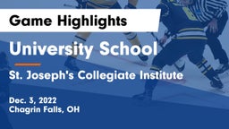 University School vs St. Joseph's Collegiate Institute Game Highlights - Dec. 3, 2022
