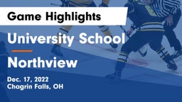 University School vs Northview  Game Highlights - Dec. 17, 2022