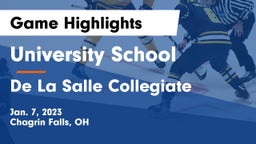 University School vs De La Salle Collegiate Game Highlights - Jan. 7, 2023