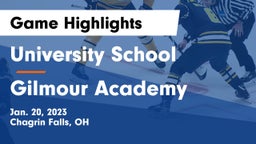 University School vs Gilmour Academy  Game Highlights - Jan. 20, 2023