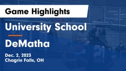 University School vs DeMatha  Game Highlights - Dec. 2, 2023