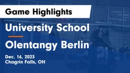 University School vs Olentangy Berlin  Game Highlights - Dec. 16, 2023