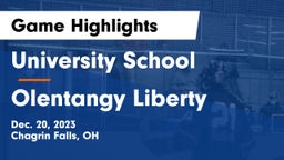 University School vs Olentangy Liberty  Game Highlights - Dec. 20, 2023