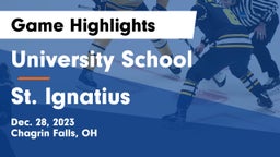 University School vs St. Ignatius Game Highlights - Dec. 28, 2023