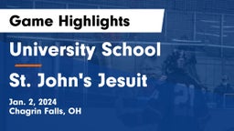 University School vs St. John's Jesuit  Game Highlights - Jan. 2, 2024