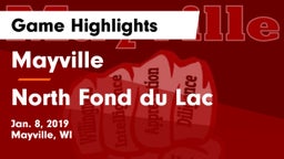 Mayville  vs North Fond du Lac  Game Highlights - Jan. 8, 2019