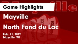 Mayville  vs North Fond du Lac  Game Highlights - Feb. 21, 2019