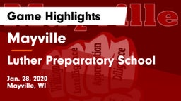 Mayville  vs Luther Preparatory School Game Highlights - Jan. 28, 2020